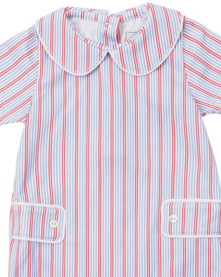 Striped shirt with a collar on a white background