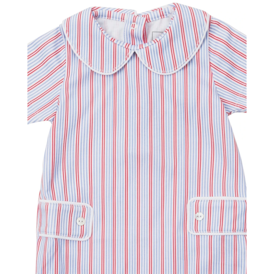 Striped shirt with a collar on a white background