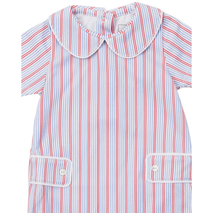 Striped shirt with a collar on a white background