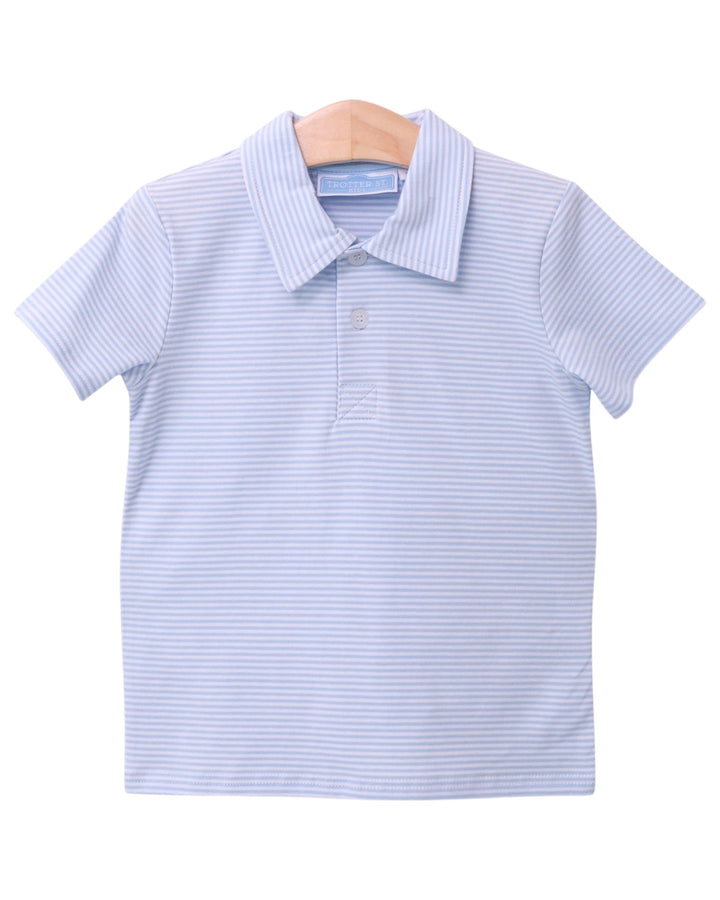 Henry Boys Polo- Light Blue Stripe, Shop That Store, front