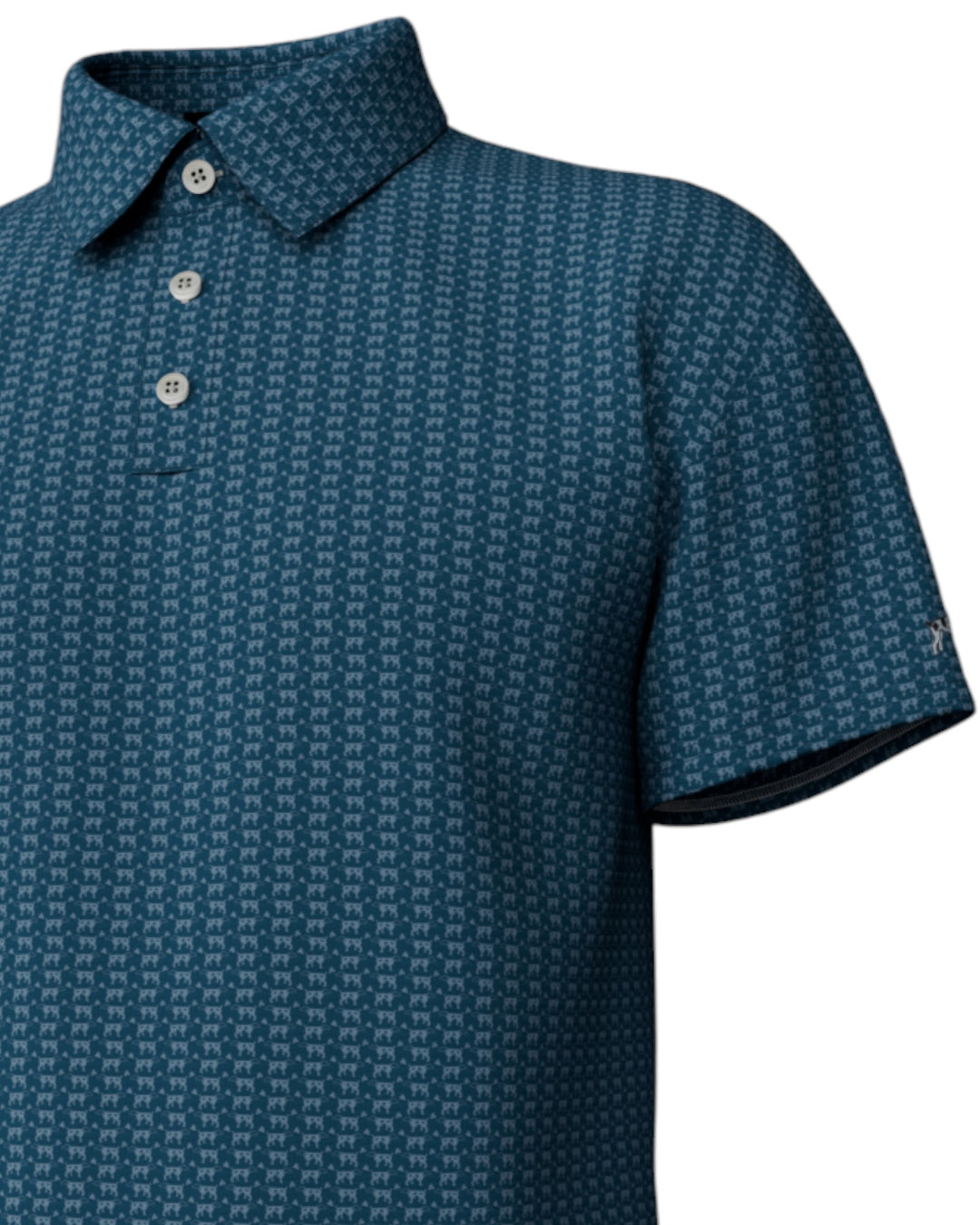 Heritage Print Boys Greyton Polo: Mallard Blue Mountain Spring