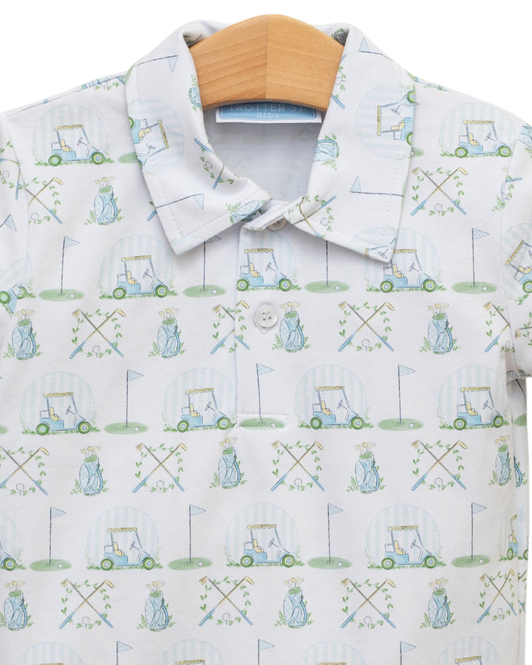 Hole in One Blue & Green Boys Polo, That Store, close