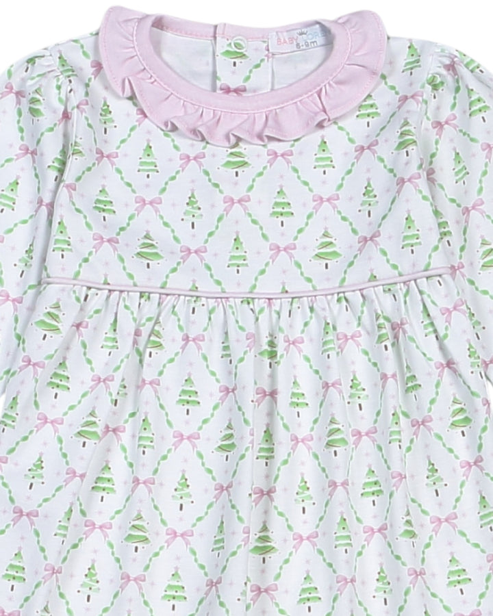 Holy Night Pima Pink Girls Romper