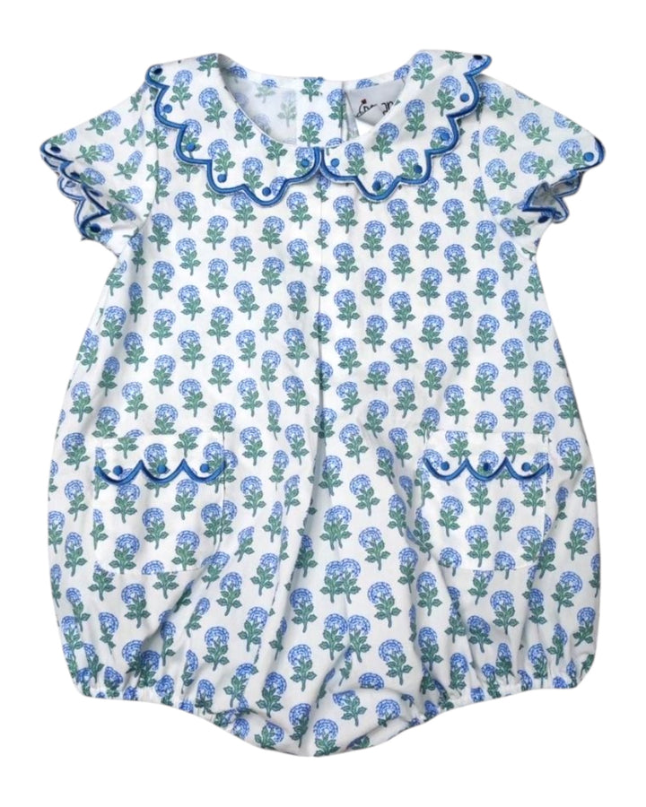 Hydrangea Print Pleated Front Girls Bubble, That Store, front