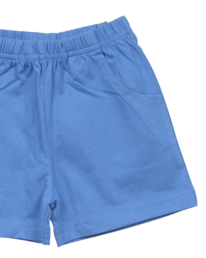 Jersey Shorts Blue With Front Pockets