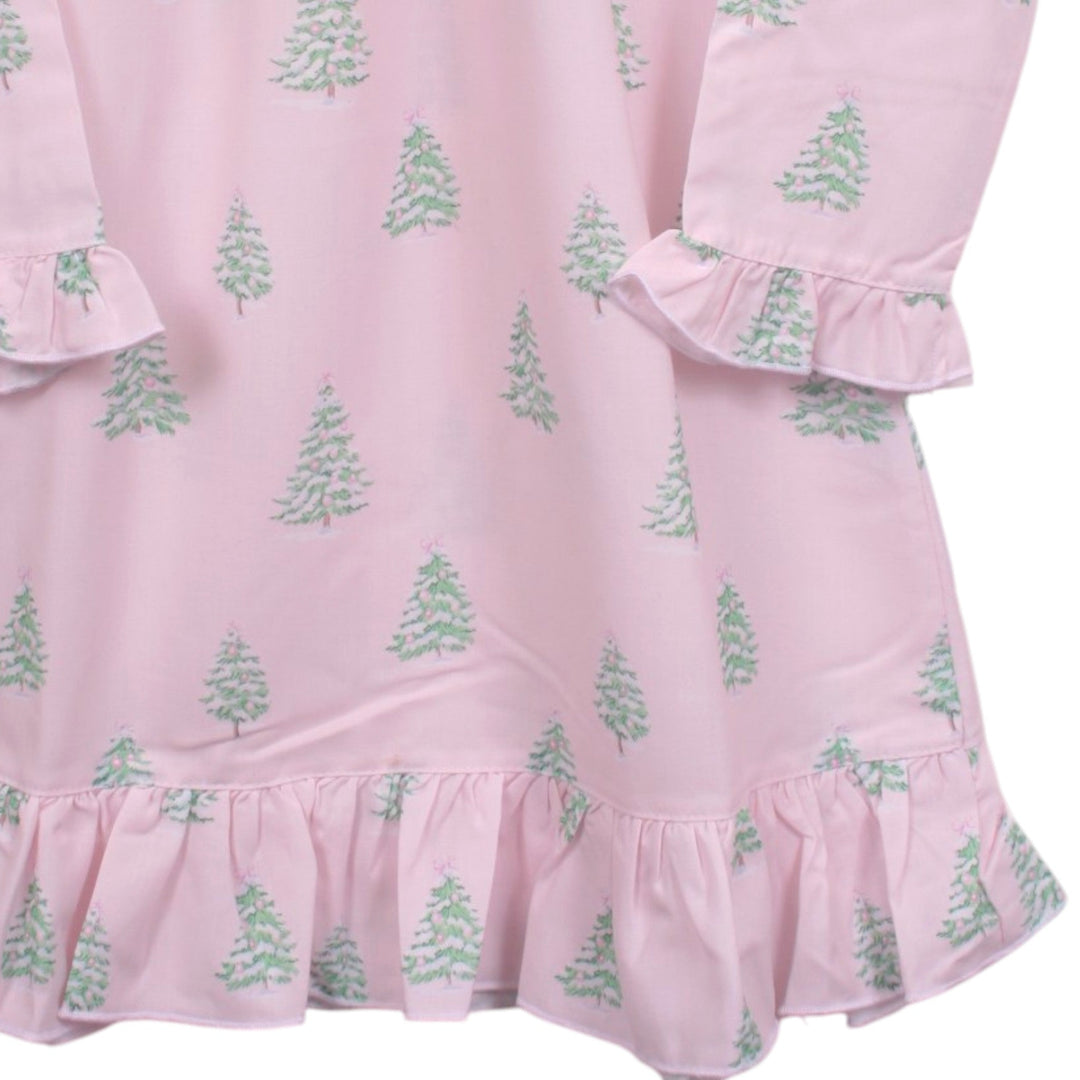 Christmas Tree Print Pink Gown