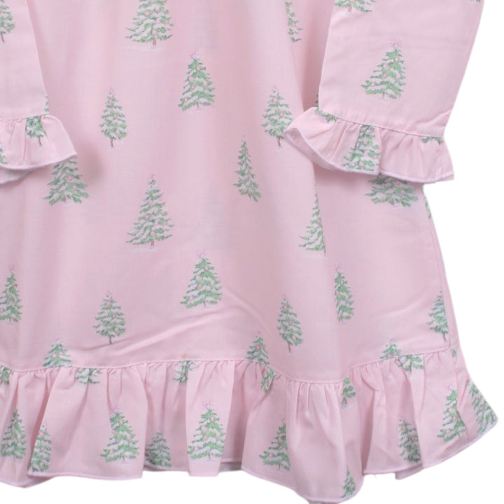Christmas Tree Print Pink Gown