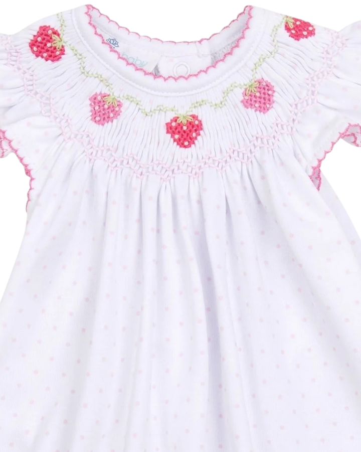 Strawberry Patch Pink Bishop Flutters Toddler Dress