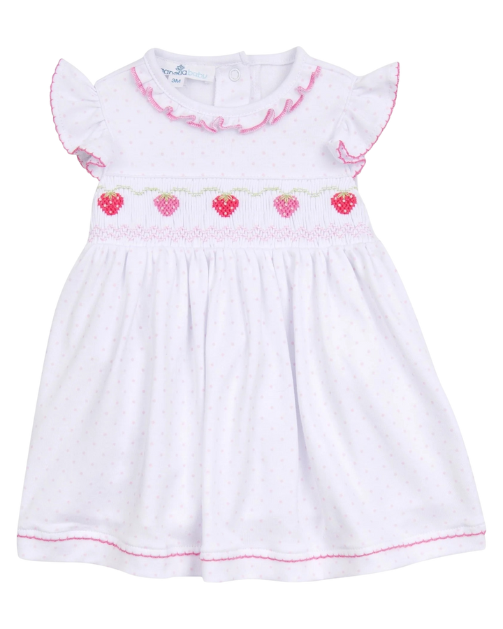 Strawberry Patch Pink Smocked Flutters Dress Set