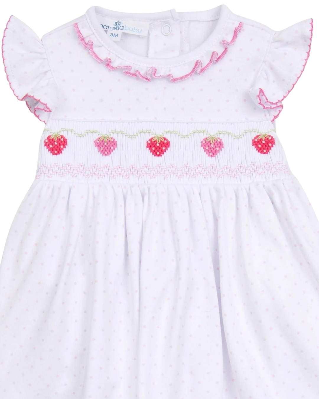 Strawberry Patch Pink Smocked Flutters Dress Set