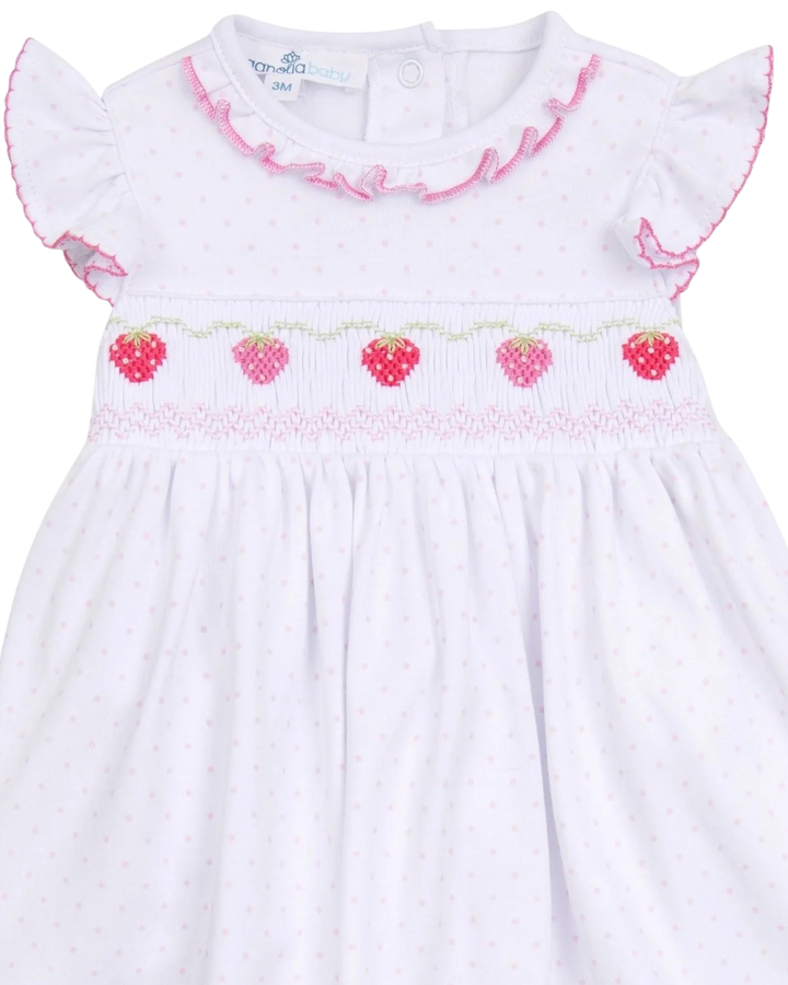 Strawberry Patch Pink Smocked Flutters Dress Set