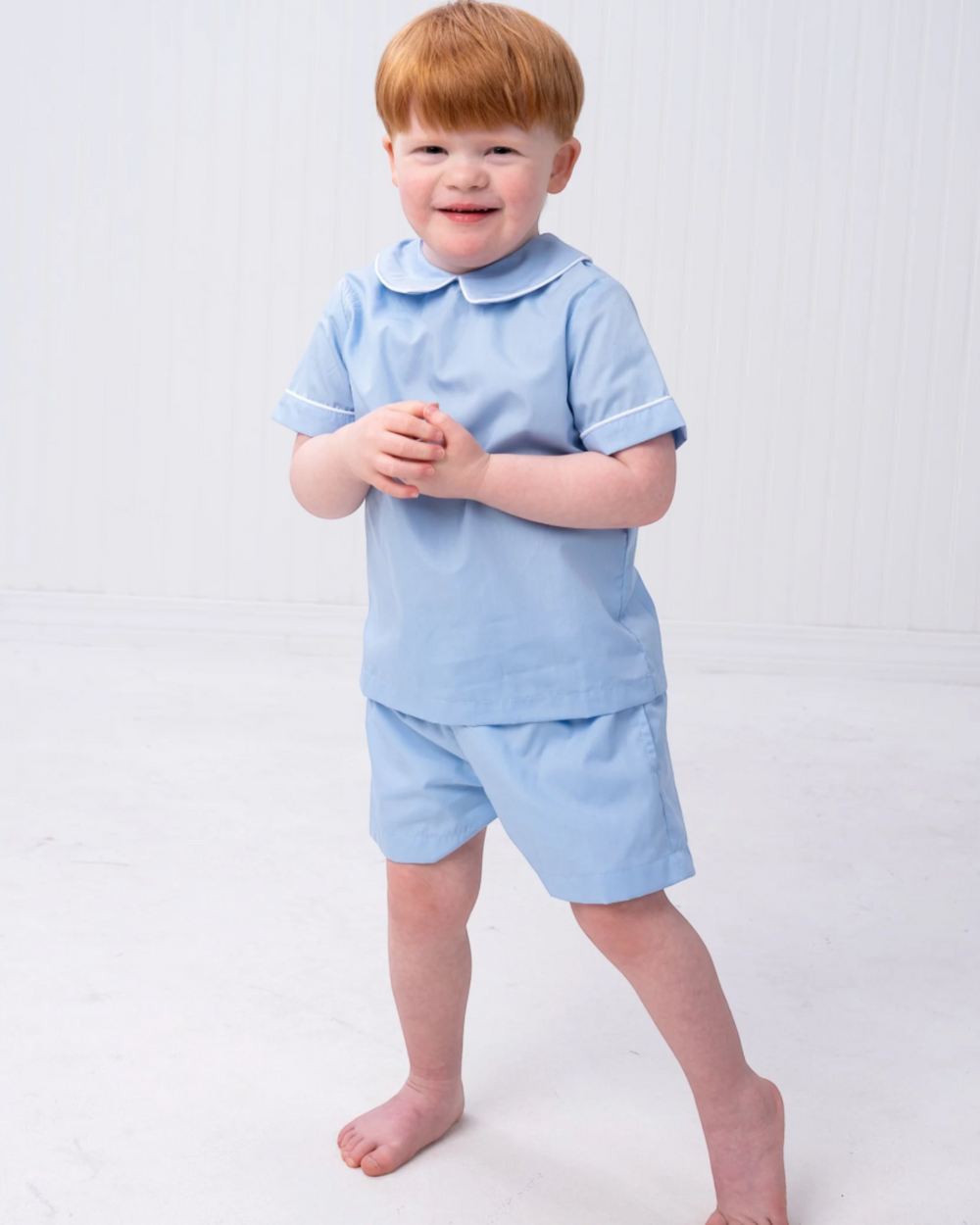 Jeremiah Blue With White Trim Short Set, That Store, child