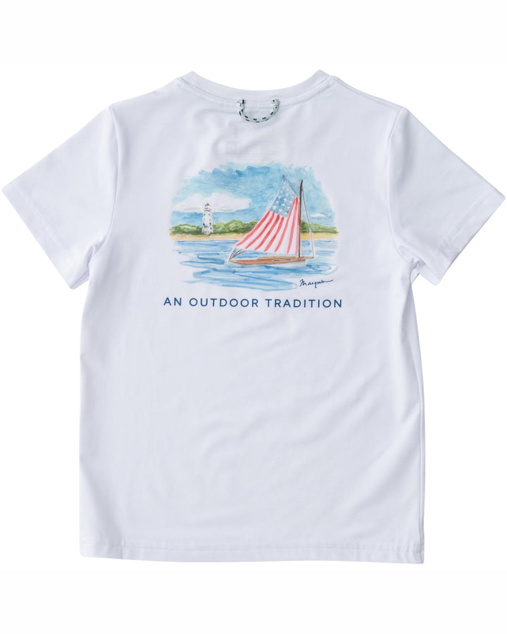 Kids Pro Performance Short Sleeve White Fishing T-shirt, That Store, front