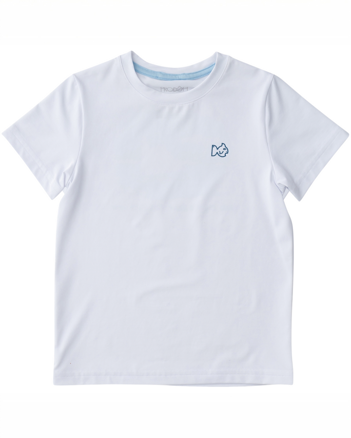 Kids Pro Performance Short Sleeve White Fishing T-shirt, That Store, front 2