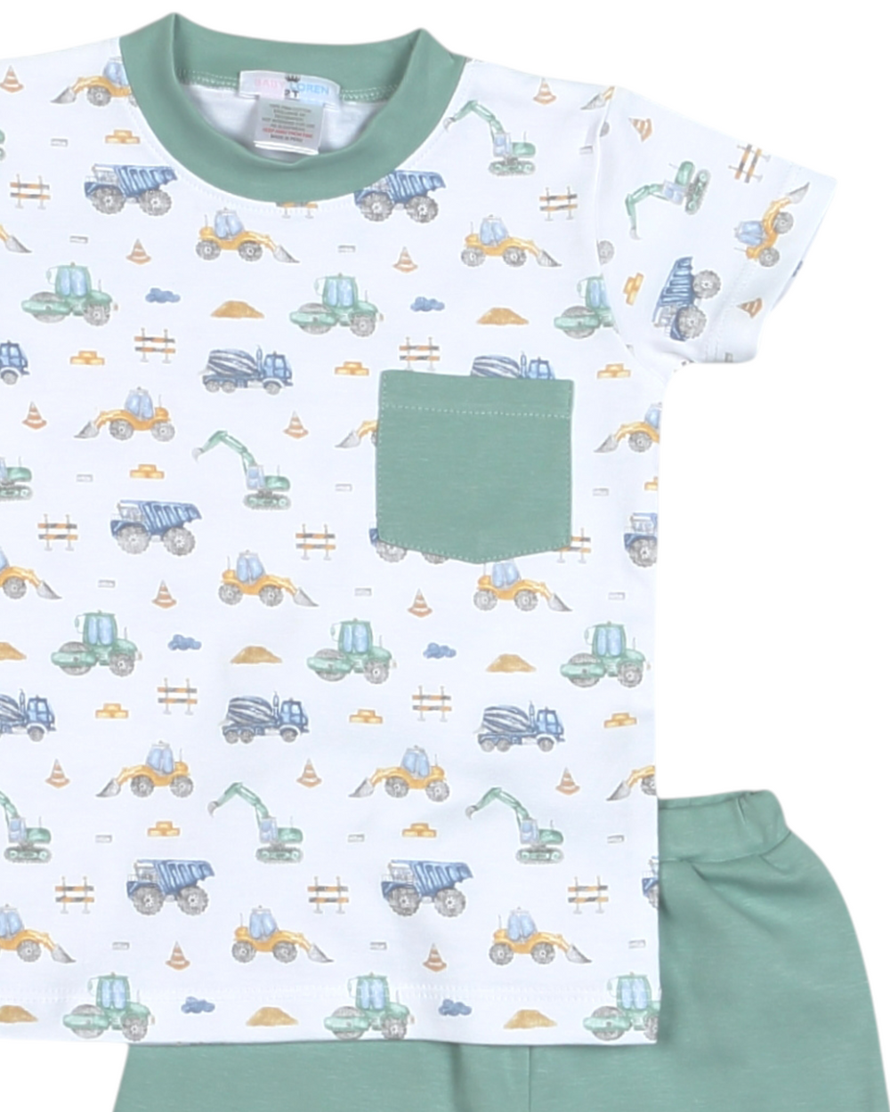Kidstruction Zone Adventures Green Boys Pima Short Set, That Store, close up