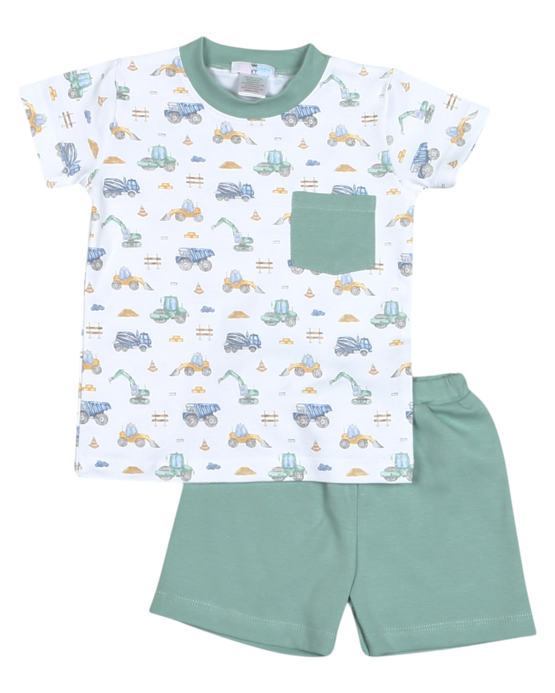 Kidstruction Zone Adventures Green Boys Pima Short Set, That Store, front