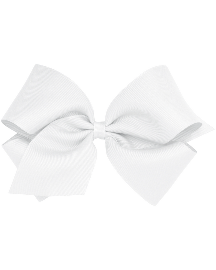 King Classic Grosgrain Alligator Clip Hair Bow, white