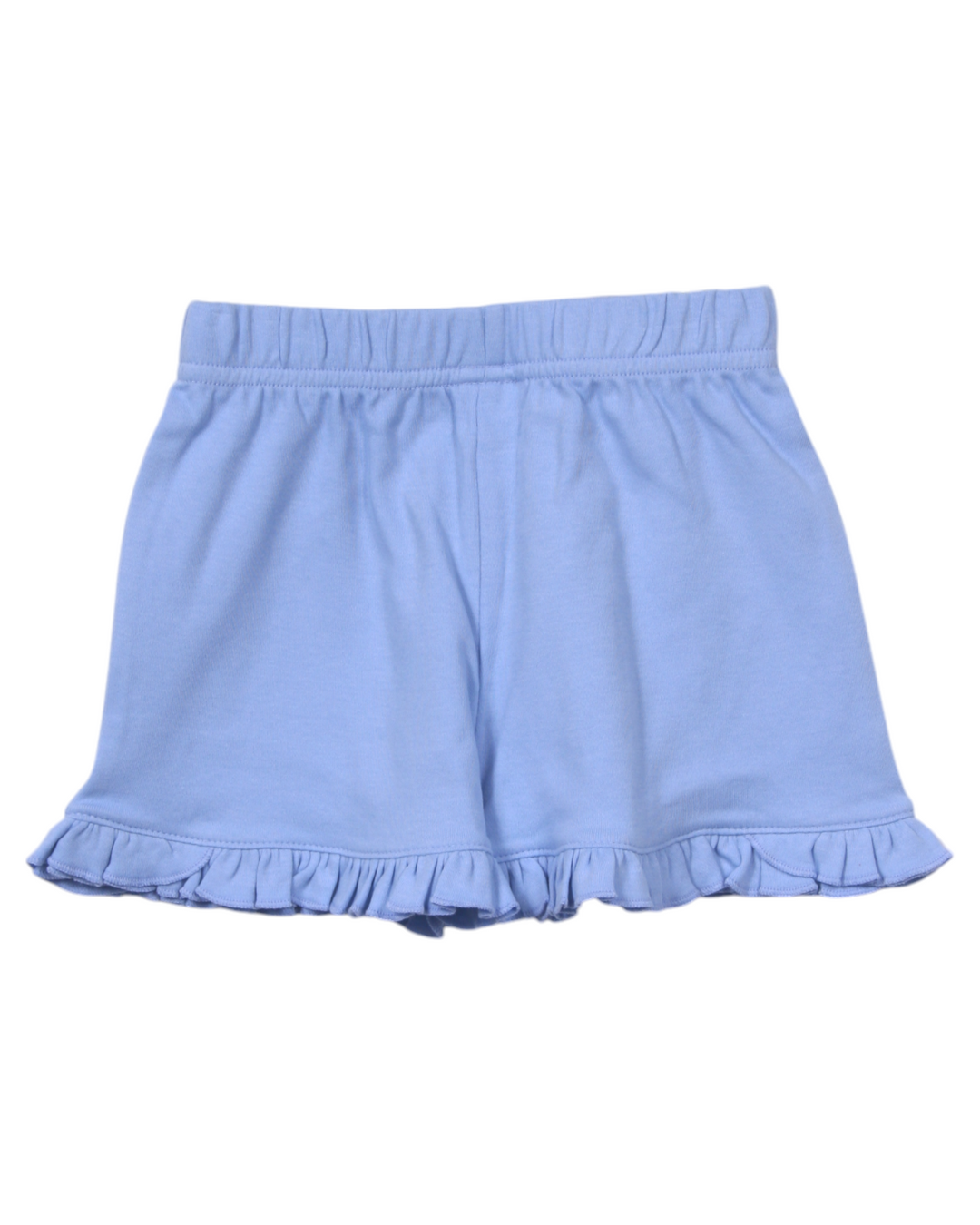 Knit Girls Ruffle Shorts- Light Blue, That Store, front