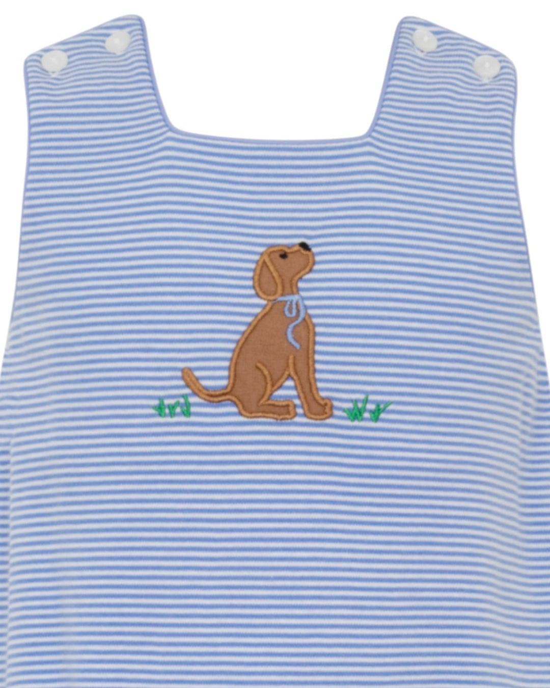 Labs Applique Blue Stripe Boys Bubble, That Store, close up