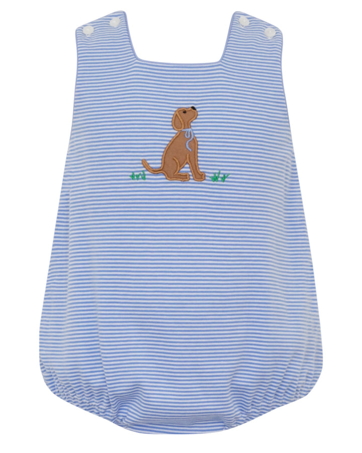 Labs Applique Blue Stripe Boys Bubble, That Store, front
