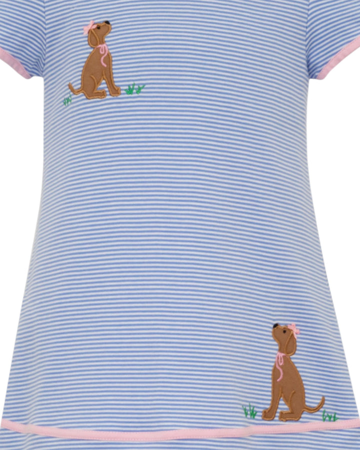 Labs Applique Periwinkle Stripe Periwinkle Dress, That Store, close up