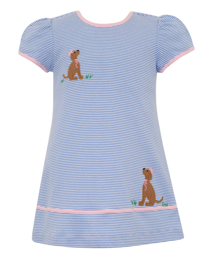 Labs Applique Periwinkle Stripe Periwinkle Dress, That Store, front