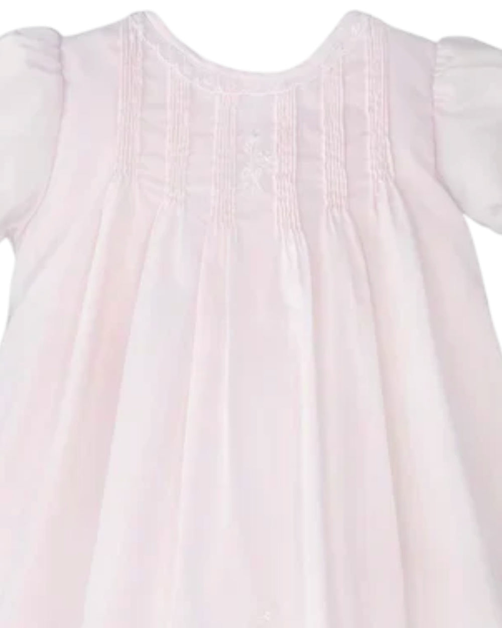 Lace Embroidered Pink Heirloom Girls Daygown, That Store, close