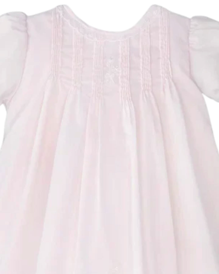 Lace Embroidered Pink Heirloom Girls Daygown, That Store, close