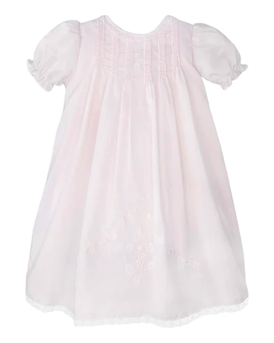 Lace Embroidered Pink Heirloom Girls Daygown, That Store, front