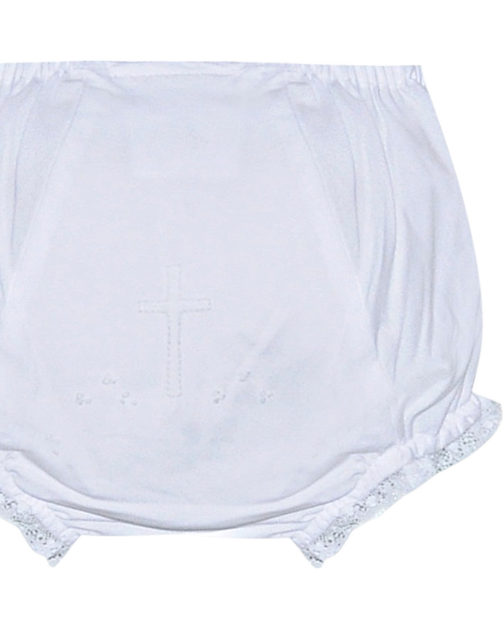 Landon Girls Diaper Cover: White Cross, That Store, close up