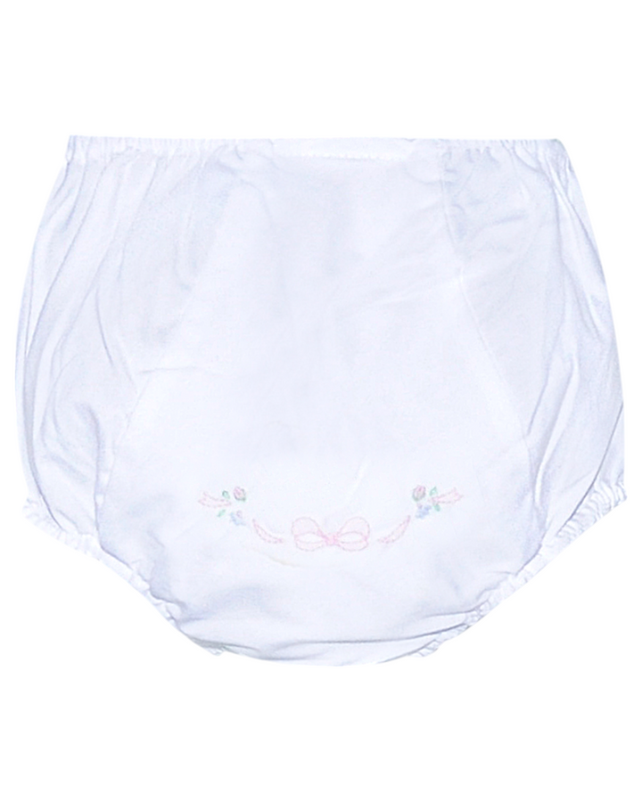 Landon White Girls Diaper Cover: Bow, That Store, front