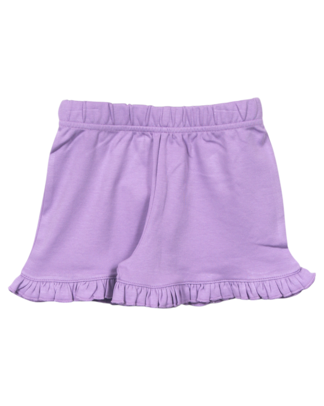 Lavender Knit Girls Ruffle Shorts, Shop That Store, front