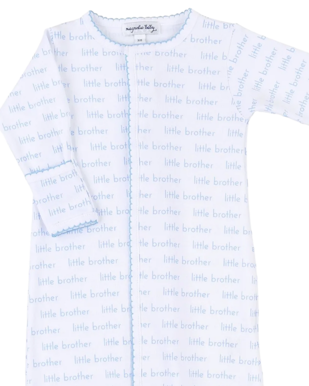 Little Brother Print White & Blue Boys Converter, close up