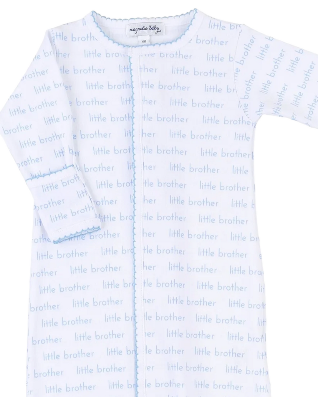 Little Brother Print White & Blue Boys Converter, close up