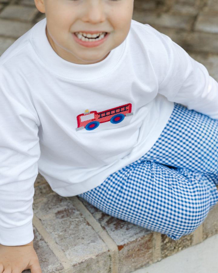 Little Engine Blue Check Boys Pant Set, That Store, child 1