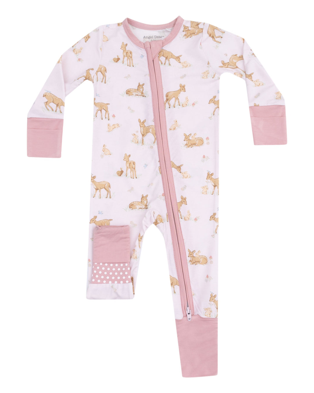 Little Fawn Pink 2 Way Zipper Convertible Romper, That Store, front