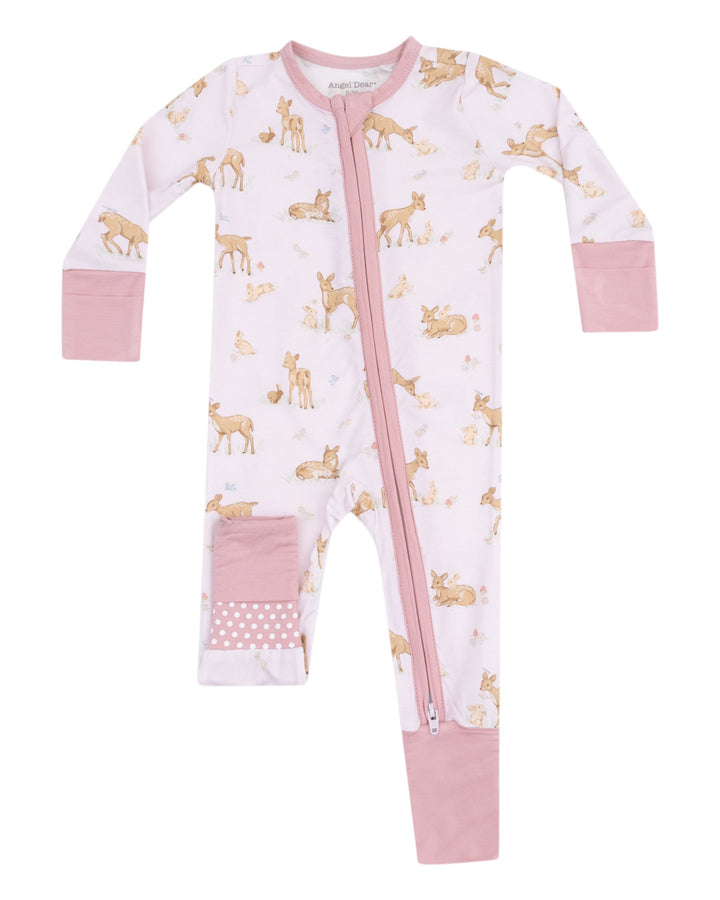 Little Fawn Pink 2 Way Zipper Convertible Romper, That Store, front