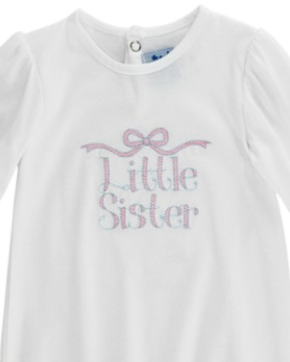 Little Sister White Knit Girls Sac Gown, That Store, close up