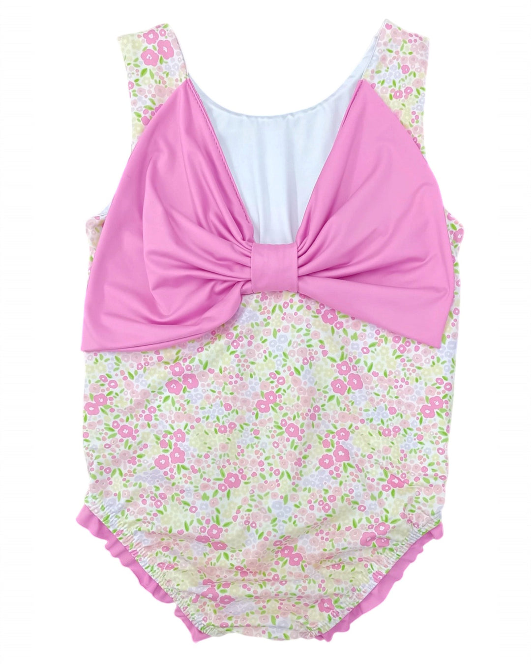 Lottie Fuchsia Floral Girls One Piece Swim, Shop That Store, back