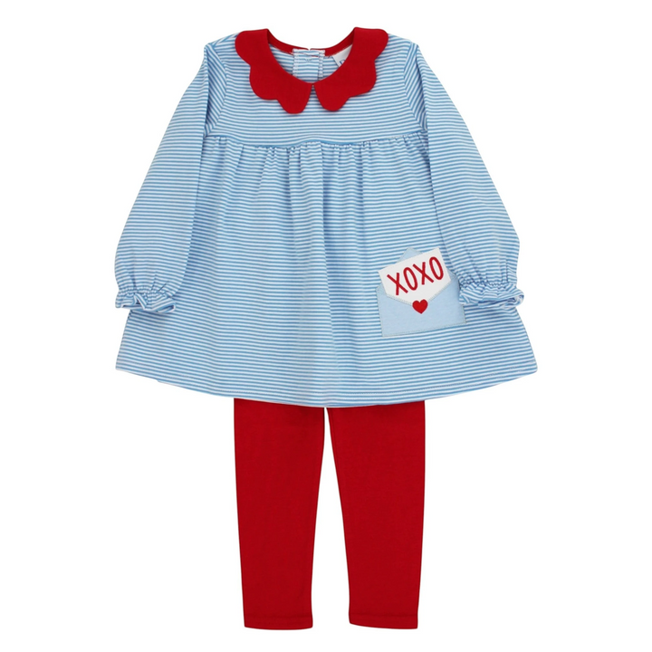 xo xo blue stripe legging set, that store
