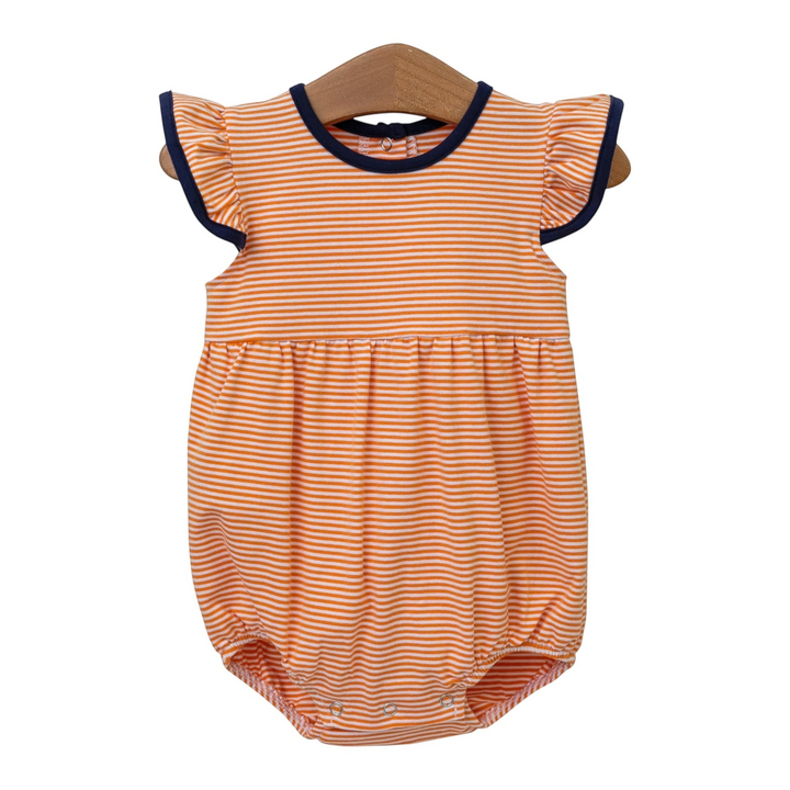 Lucy Game Day Girls Bubble- Orange Stripe/Navy, That Store, front