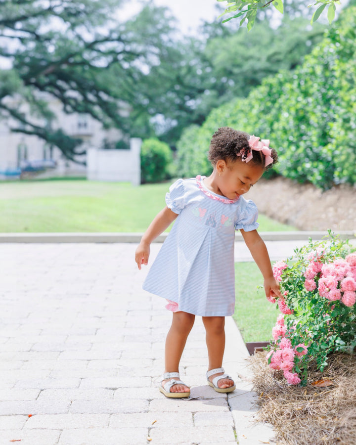 Magical Blue Stripe Girls Bloomer Set