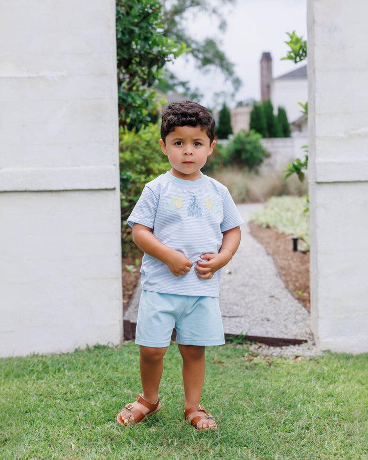 Magical Blue Stripe Boys Short Set