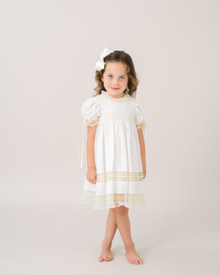 Margaret White Swiss Dot with Ecru Lace , Shop That Store, chld 2