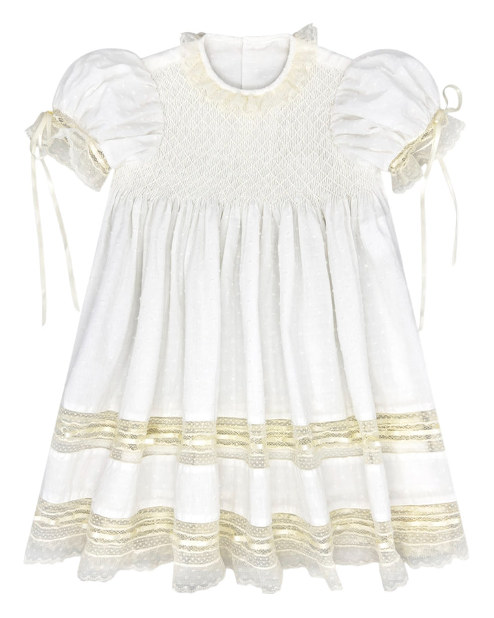 Margaret White Swiss Dot with Ecru Lace , That Store, front