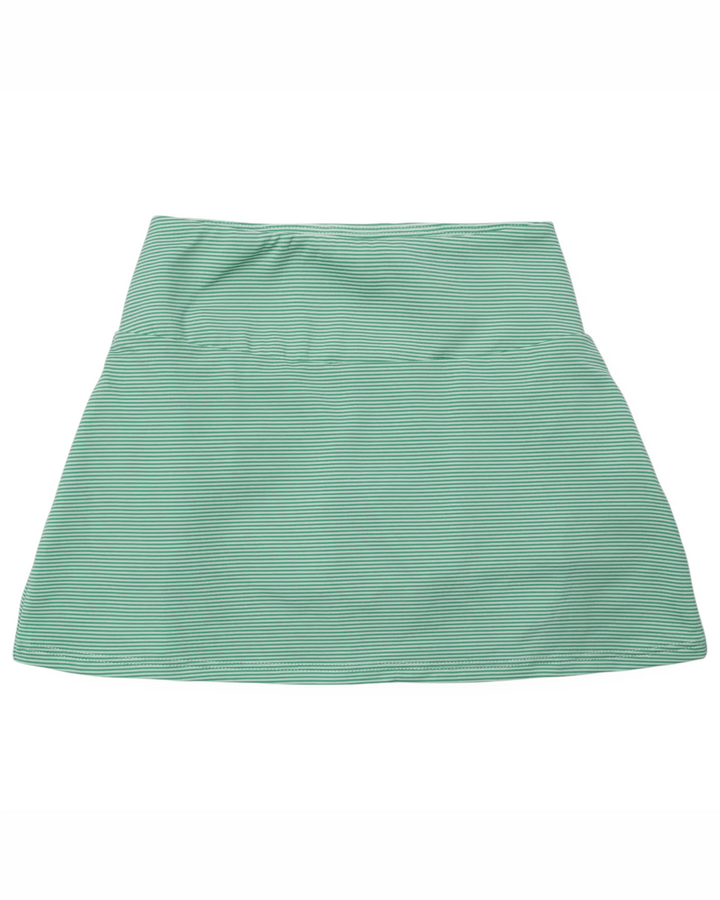 Margot Girls' Tiered Skirt by LH Sport - Green and White Stripes,That Store, front