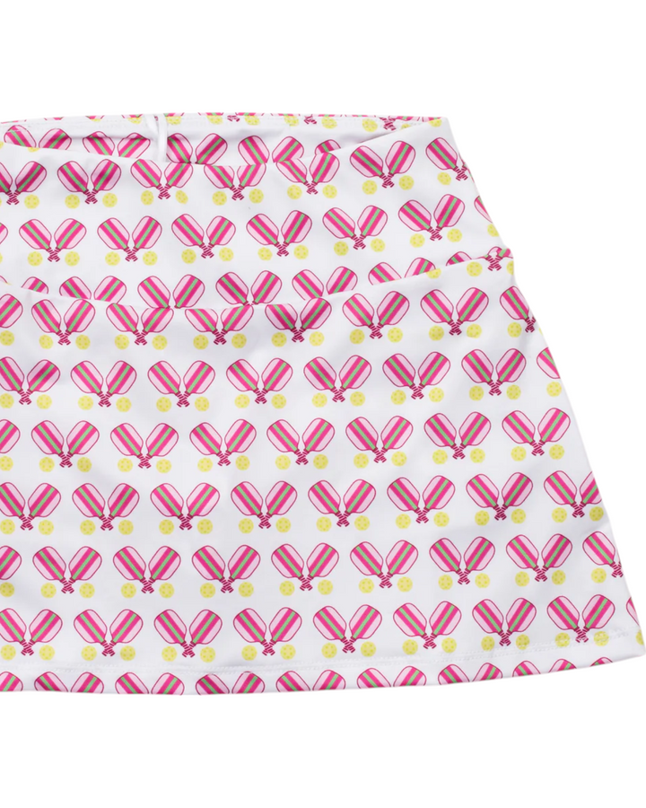 Margot Girls' Tiered Skirt by LH Sport - Pickleball Pink, That Store, close up