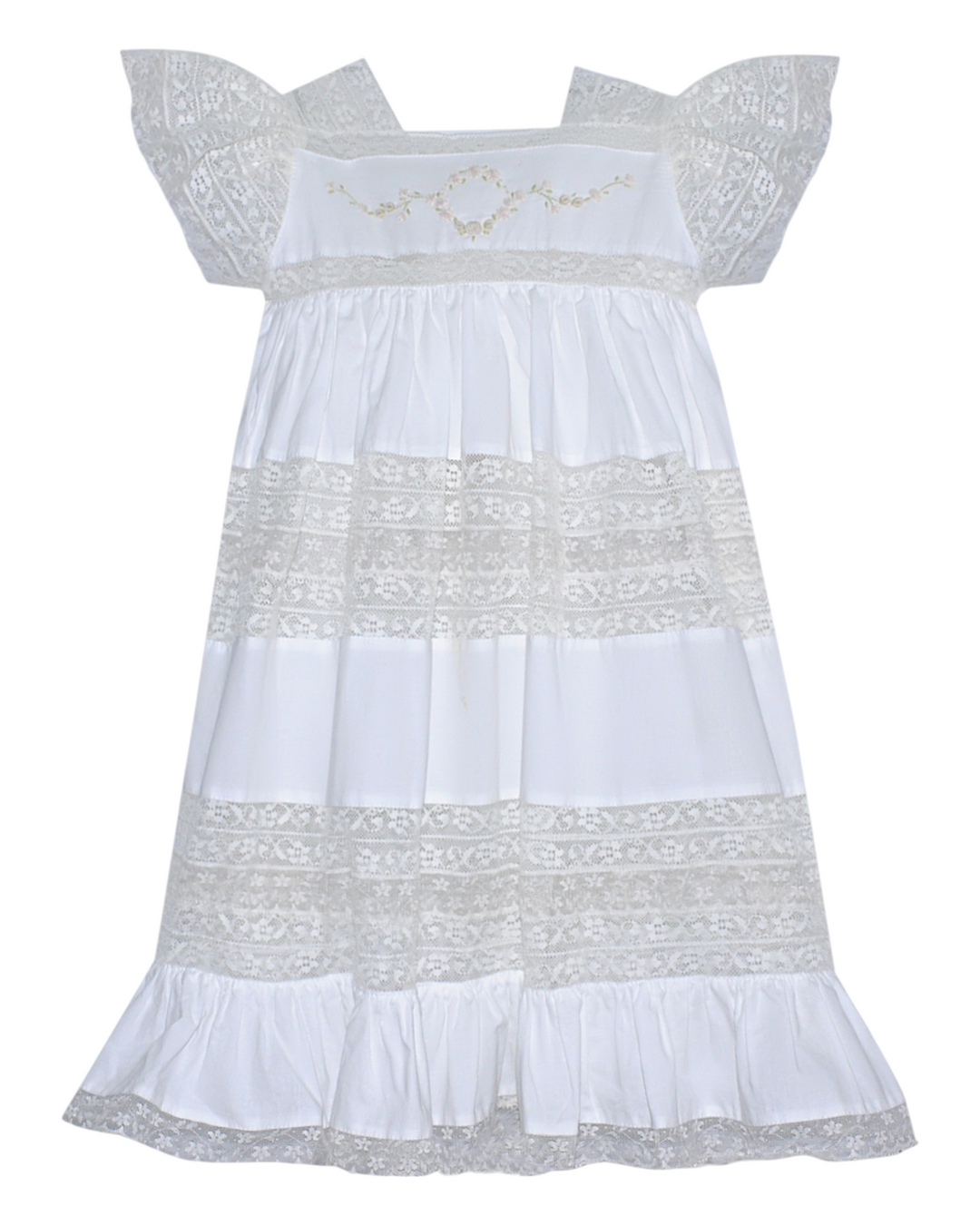Mary Frances Ecru Lace Heirloom Dress: White 4t Mary Frances Ecru Lace Heirloom Dress: White 4t