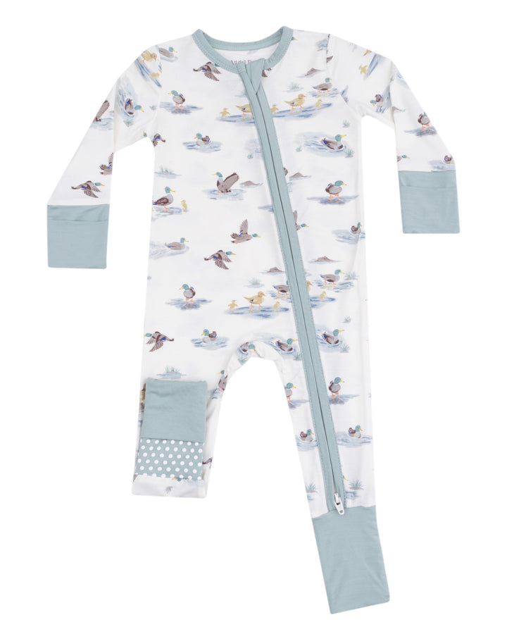 Migrating Mallards 2 Way Zipper Romper Convertible Boys Romper, That Store, front