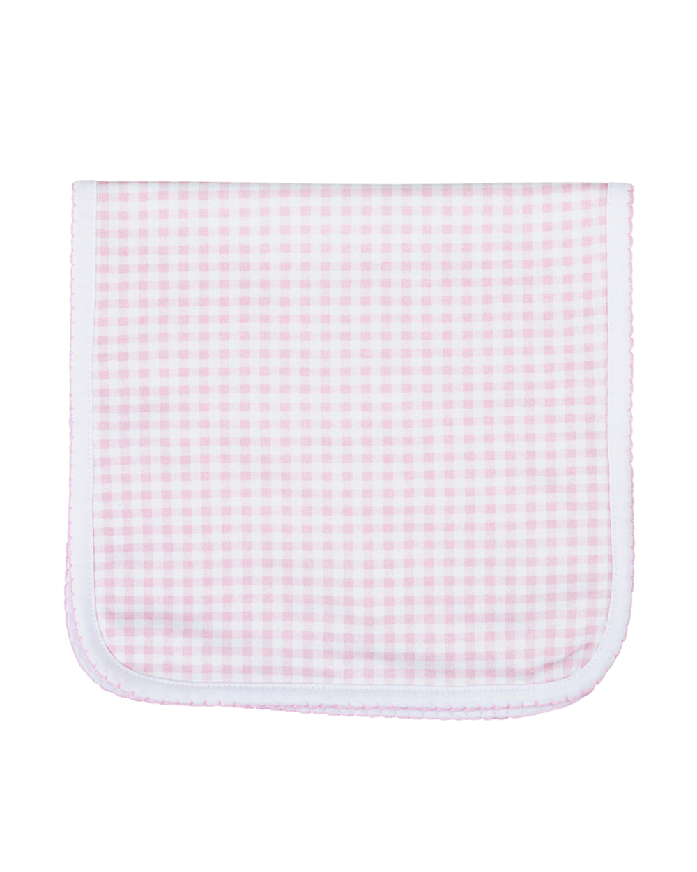 Mini Checks Blue Burp Cloth: Pink, that store, front
